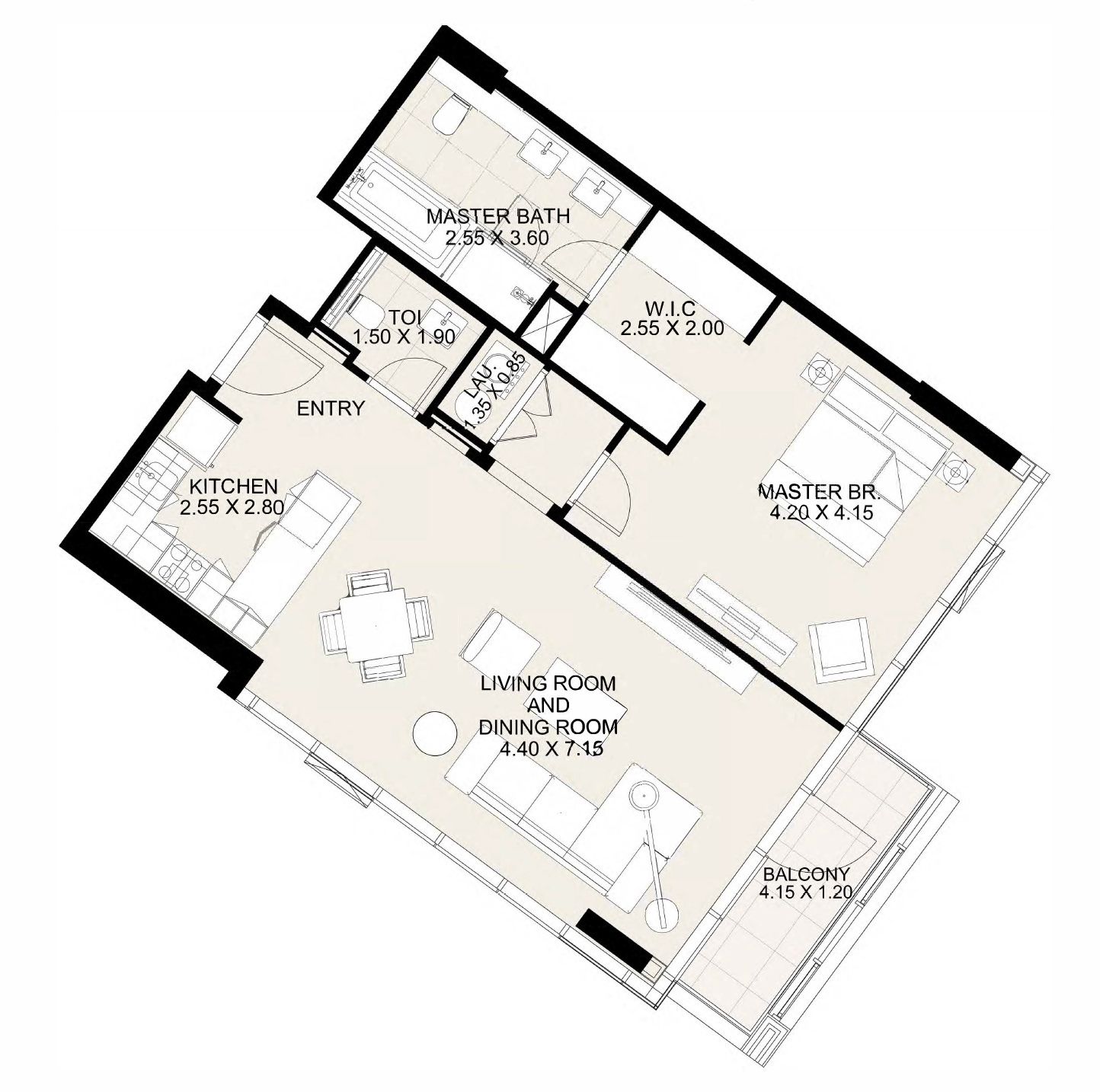 Appartements de luxe dans la résidence Canal Front (WEST-705-UNE_CHAMBRE) à vendre