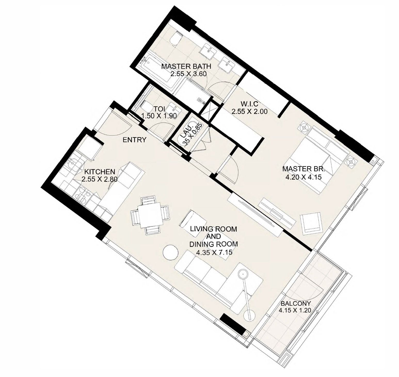 Appartements de luxe dans la résidence Canal Front (WEST-505-UNE_CHAMBRE) à vendre